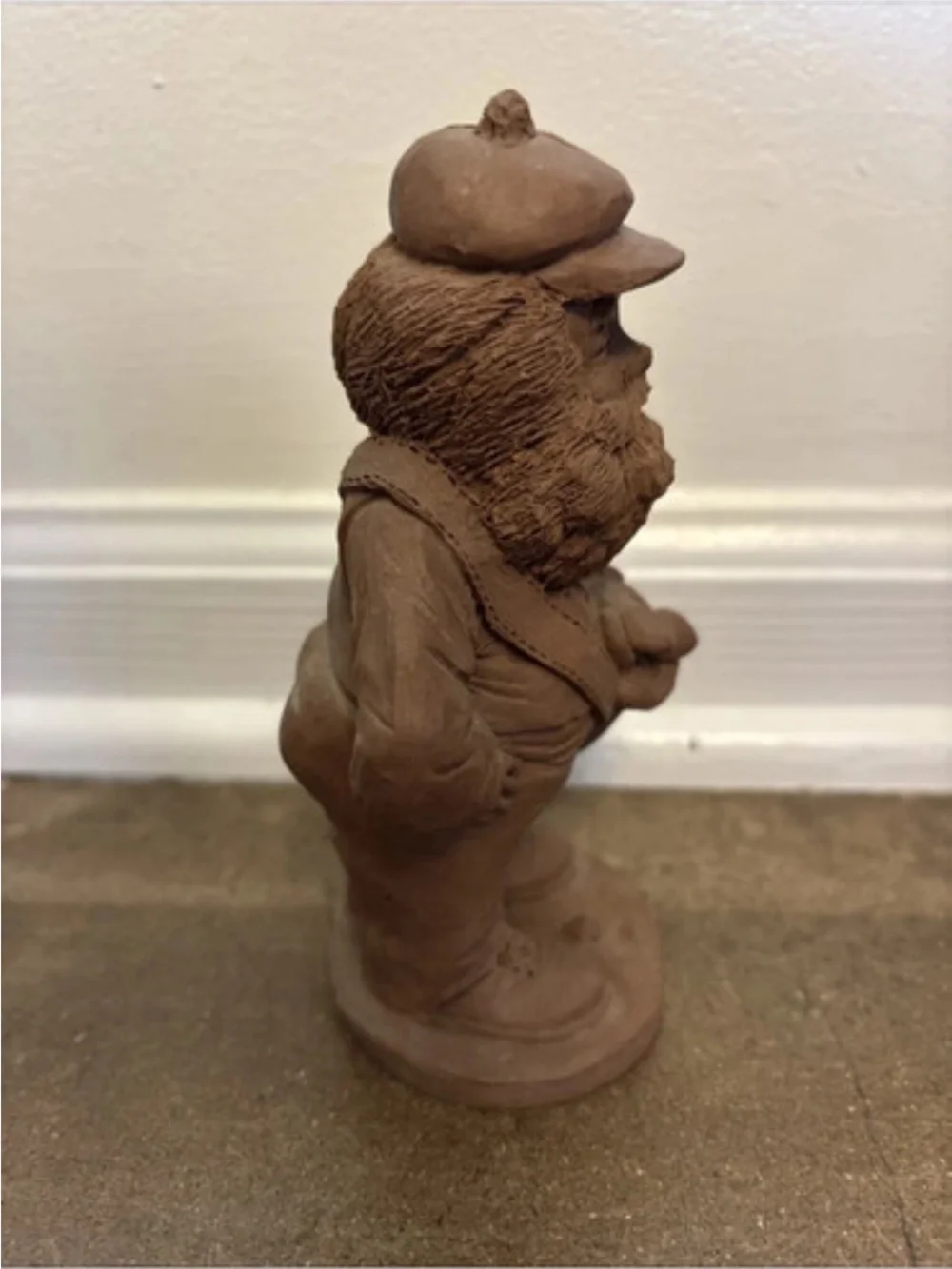 Vintage clay look carved Resin Golf Santa Figurine